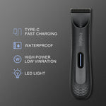 Electric Groin Hair Trimmer for Men,Body Groomer & Pubic Waterproof Hair Trimmer,Replaceable Ceramic Blade