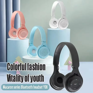 Y08 Earphones Bluetooth Wireless Headset Gamer Mini Over-Ear Headphones with Microphone Sale Xaomi for Phone Airbuds Kids Gifts