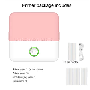 Mini Printer, Inkless Sticker Maker, Free Cut Small Pocket Printer, Portable Thermal Printer for Photo Journal Notes Memo