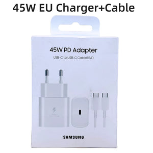 Original  Charger 45W Super Fast Charge EU CERTIFIED Adapter for Galaxy Z Fold 5 4 3 Flip 5 4 3 S23 S24 Ultra S20 S22 S21