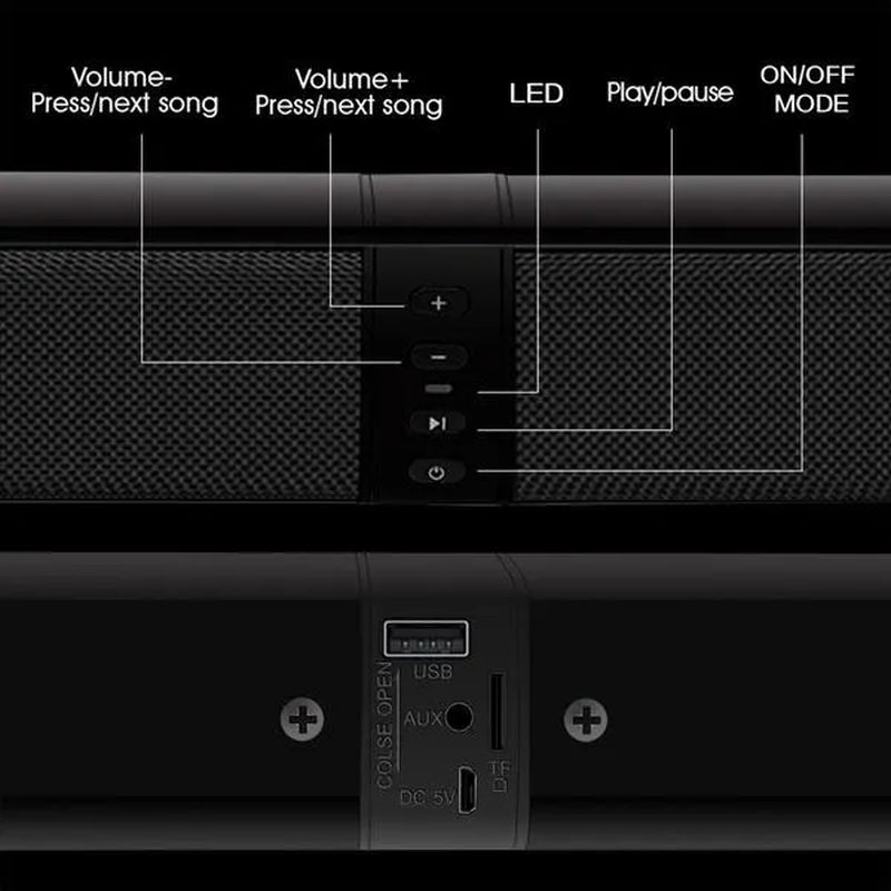 Fashionable Sound Blaster Split Bluetooth Speaker Innovative Folding Type TV Speaker Stereo Sound Bar BS-36 [<HL 5>]