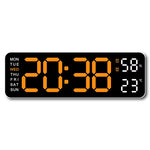 9 Inch Large Digital Wall Clock USB Powered TEMP Humidity Week Auto Dimmer DST Table Clock 12/24H Electronic LED Alarm Clock