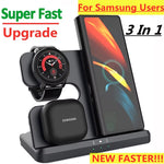 15W 3 in 1 Wireless Charger Stand Fast Charging Dock Station for  Z Fold 3 S21 S20 Galaxy Watch 5 4 3 Active 2 S3 S4 Buds