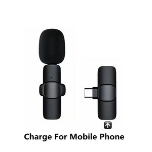 Wireless Lavalier Microphone Portable Audio Video Recording Mini Mic for I Phone Android Long Battery Life Live Broadcast Gaming