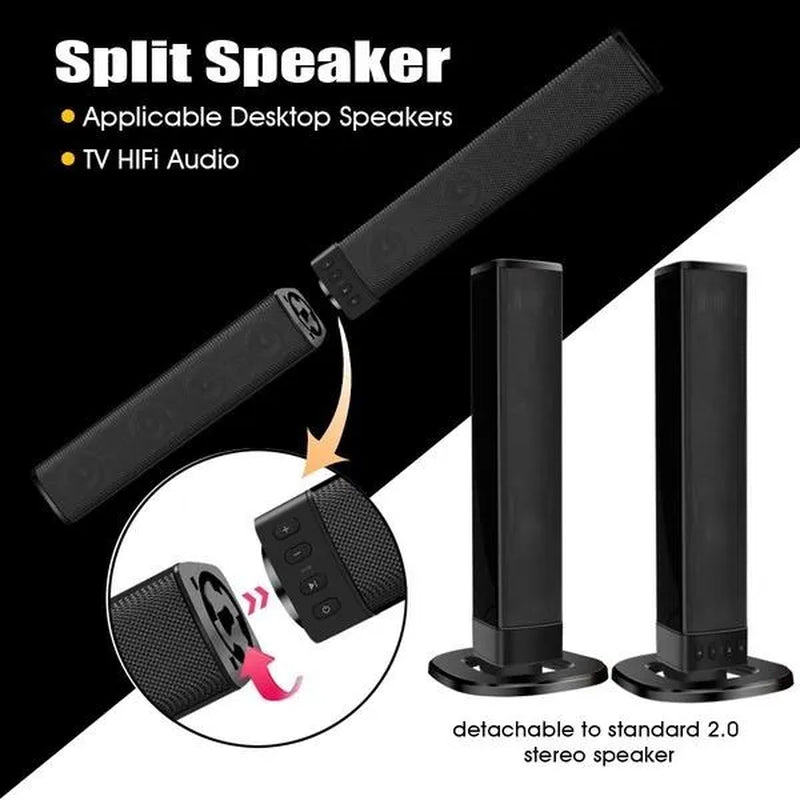 Fashionable Sound Blaster Split Bluetooth Speaker Innovative Folding Type TV Speaker Stereo Sound Bar BS-36 [<HL 5>]