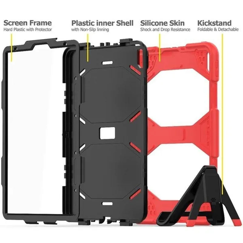 Shockproof Dust-Proof Hard Armor Heavy Duty Design with Kickstand Protective Case for New Ipad Pro 11 12.9 10.2 9.7 Air 3 10.5 Air 2 6 Mini 5 4 3 2 2020 2019 2018 Tablet Cover Funda