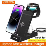 3 in 1 Wireless Charger Stand for Iphone 15 14 Samsung S22 S21 Fast Charging Station Dock for Galaxy/Apple Watch Airpods