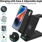 3 in 1 Wireless Charger Stand for Iphone 15 14 Samsung S22 S21 Fast Charging Station Dock for Galaxy/Apple Watch Airpods