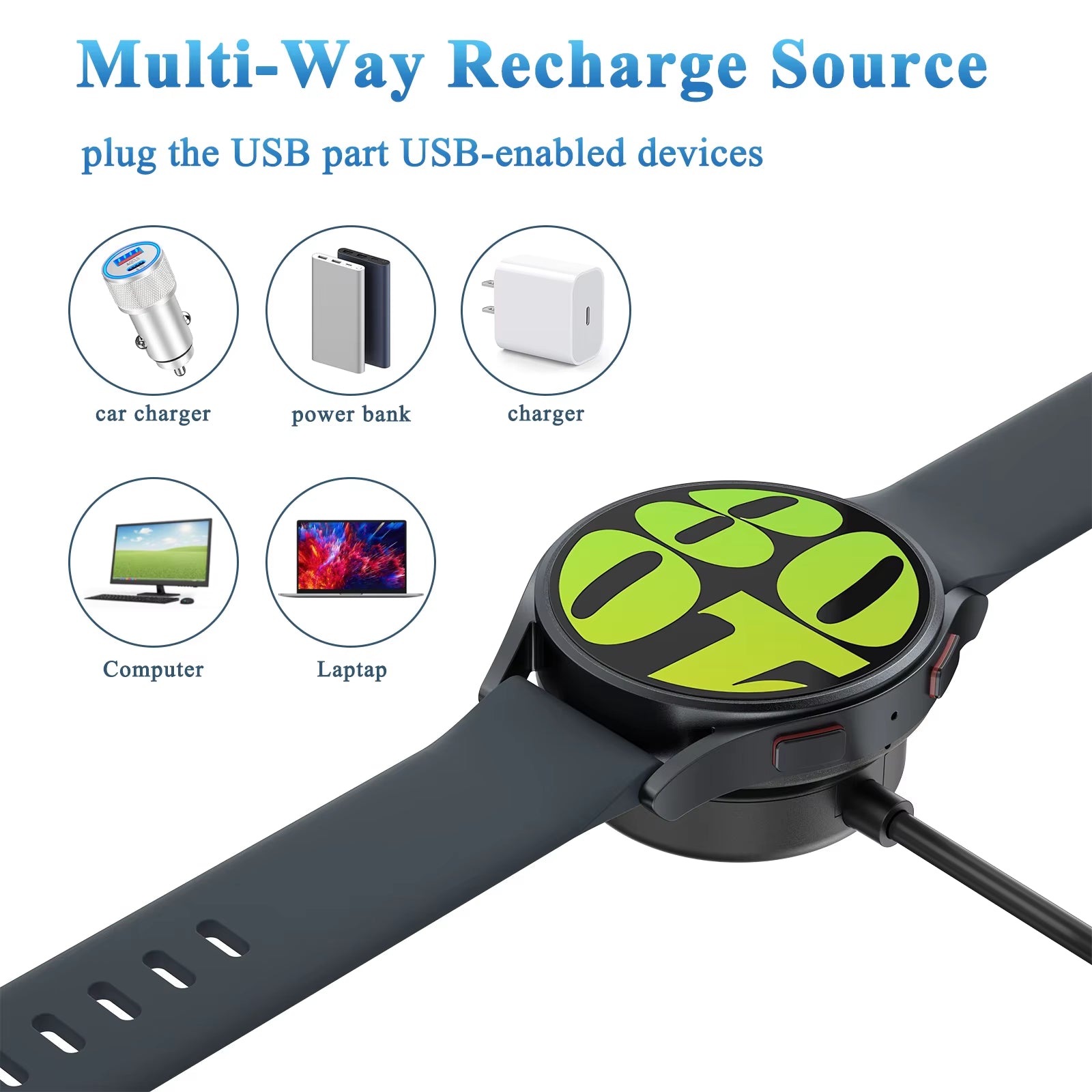 Charger for Samsung Galaxy Watch 6/5/4 40/44Mm 3 41/45Mm 5Pro 45Mm Charging Dock for Galaxy Watch 4 6 Classic 42/46Mm 43/47Mm