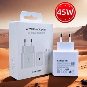 Original  Charger 45W Super Fast Charge EU CERTIFIED Adapter for Galaxy Z Fold 5 4 3 Flip 5 4 3 S23 S24 Ultra S20 S22 S21