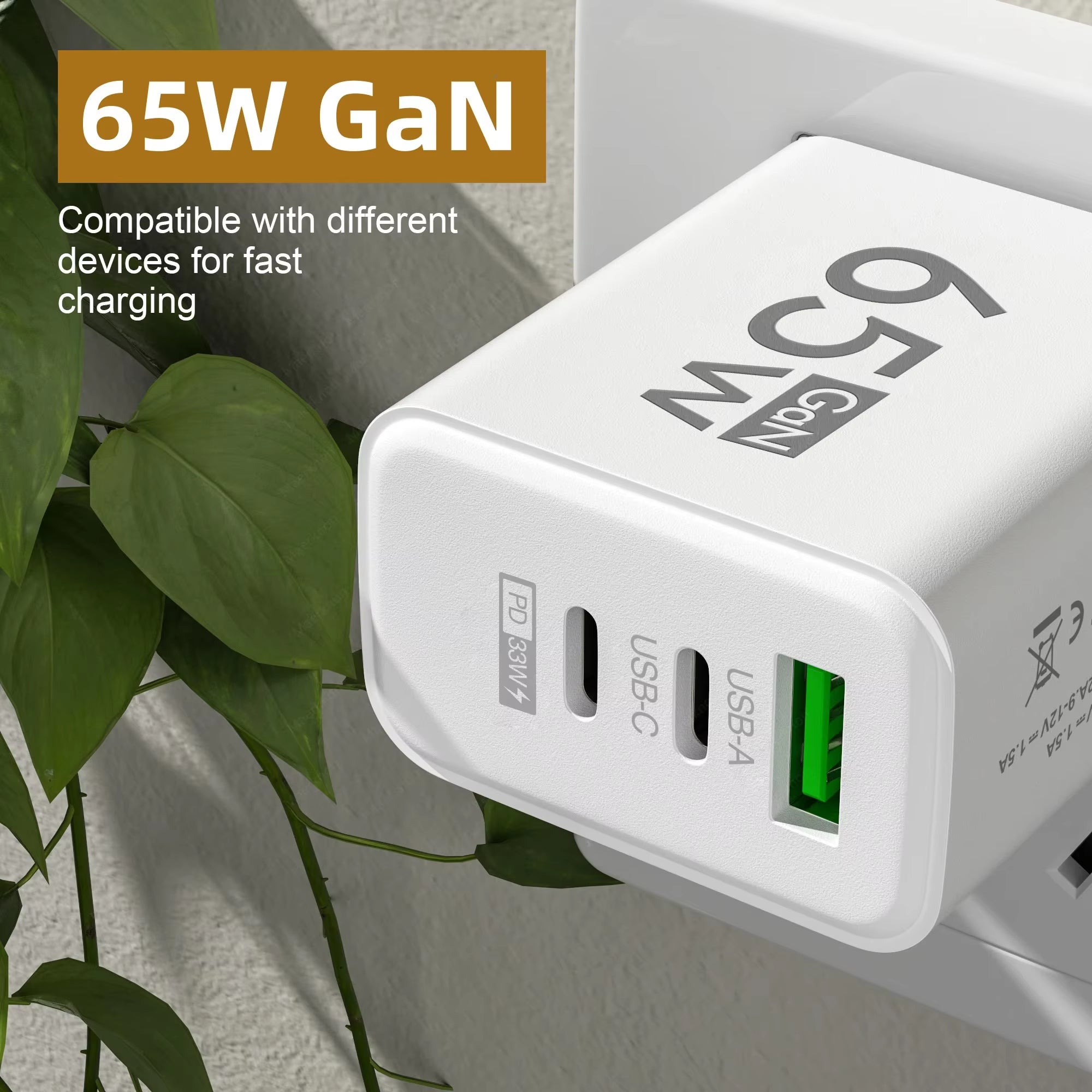 65W USB C Charger Fast Charging Gan Phone Charger Power Adapter Mobile Phone Adapter Quick Charger 3.0 for Iphone Samsung Xiaomi