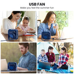 Mini Portable Fan,Usb Desk Fan Table,Quiet 3 Speed Wind Personal Fan 360°Rotatable Head Standing Fans for Room Camping Hom