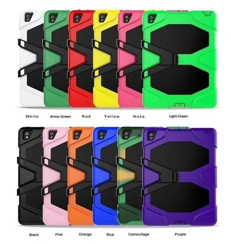 Shockproof Dust-Proof Hard Armor Heavy Duty Design with Kickstand Protective Case for New Ipad Pro 11 12.9 10.2 9.7 Air 3 10.5 Air 2 6 Mini 5 4 3 2 2020 2019 2018 Tablet Cover Funda