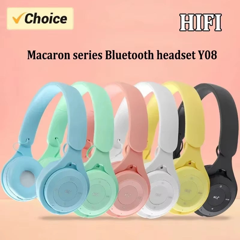 Y08 Earphones Bluetooth Wireless Headset Gamer Mini Over-Ear Headphones with Microphone Sale Xaomi for Phone Airbuds Kids Gifts