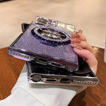 Luxury Glitter Magsafe Bracket Diamond Case for Samsung Galaxy S25 S24 Ultra S23 S22Plus A55 A35 A25 A24 A15 A05S Plating Cover