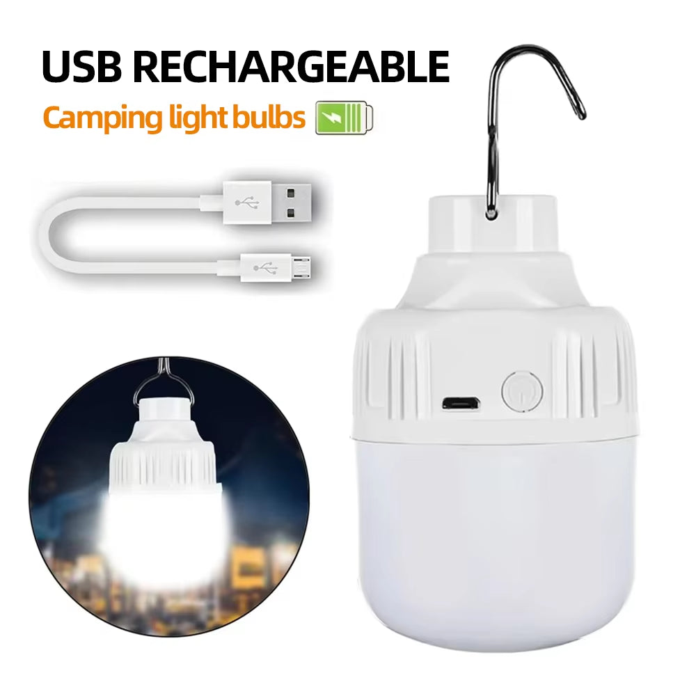 Portable USB Rechargeable LED Pendant Light High Brightness Waterproof Outdoor Lamp for Camping Fishing Emergency Night Lighting